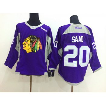 Chicago Blackhawks #20 Brandon Saad 2014 Training Purple Jersey