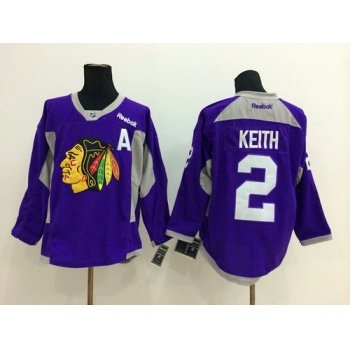 Chicago Blackhawks #2 Duncan Keith 2014 Training Purple Jersey