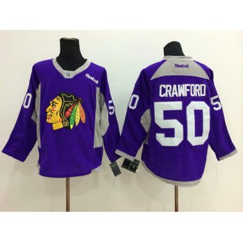 Chicago Blackhawks #50 Corey Crawford 2014 Training Purple Jersey