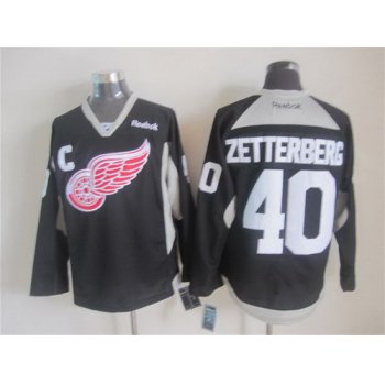 Detroit Red Wings #40 Henrik Zetterberg 2014 Training Black Jersey