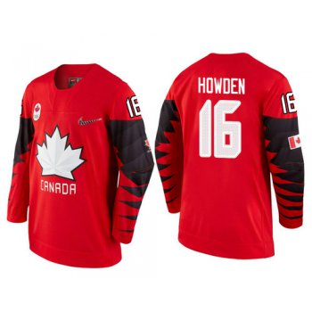 Men Canada Team #16 Quinton Howden Red 2018 Winter Olympics Jersey