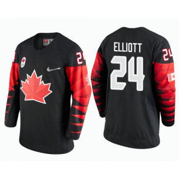 Men Canada Team #24 Stefan Elliott Black 2018 Winter Olympics Jersey