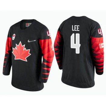 Men Canada Team #4 Chris Lee Black 2018 Winter Olympics Jersey