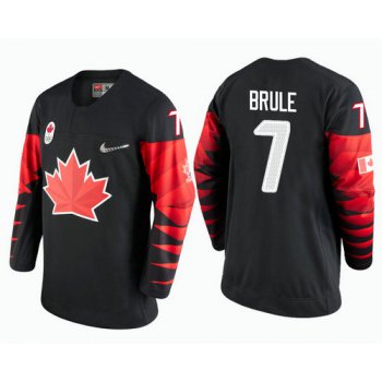 Men Canada Team #7 Gilbert Brule Black 2018 Winter Olympics Jersey