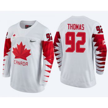 Men Canada Team #92 Christian Thomas White 2018 Winter Olympics Jersey