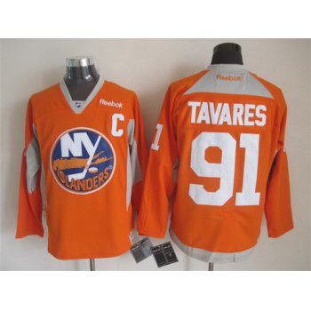 New York Islanders #91 John Tavares 2014 Training Orange Jersey