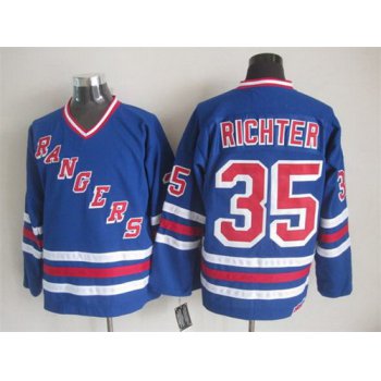 New York Rangers #35 Mike Richter 1993 Light Blue Throwback CCM Jersey