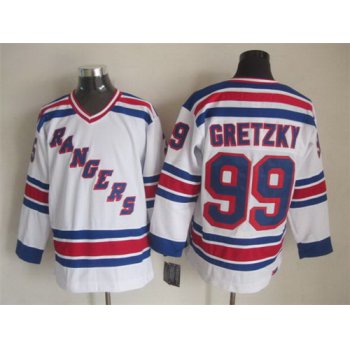 New York Rangers #99 Wayne Gretzky 1993 White Throwback CCM Jersey