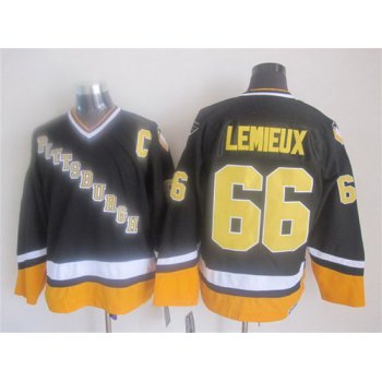 Pittsburgh Penguins #66 Mario Lemieux 1993 Black Throwback CCM Jersey