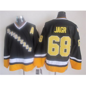 Pittsburgh Penguins #68 Jaromir Jagr 1993 Black Throwback CCM Jersey