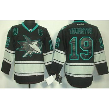 San Jose Sharks #19 Joe Thornton Black Ice Jersey