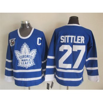 Toronto Maple Leafs #27 Darryl Sittler Blue 75TH Throwback CCM Jersey