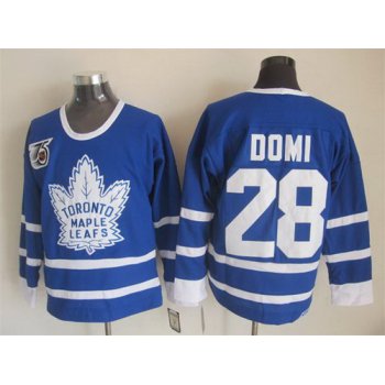 Toronto Maple Leafs #28 Tie Domi Blue 75TH Throwback CCM Jersey