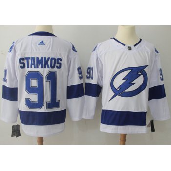 Adidas Lightning #91 Steven Stamkos White Road Authentic Stitched NHL Jersey