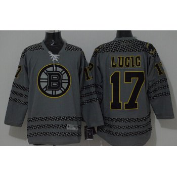 Boston Bruins #17 Milan Lucic Charcoal Gray Jersey