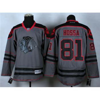 Chicago Blackhawks #81 Marian Hossa Charcoal Gray Jersey