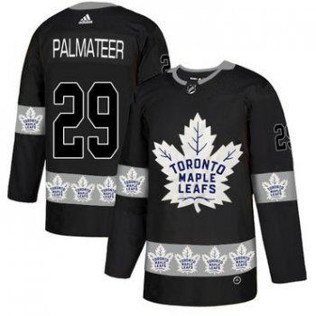 Men's Toronto Maple Leafs #29 Mike Palmateer Black Team Logos Fashion Adidas Jersey