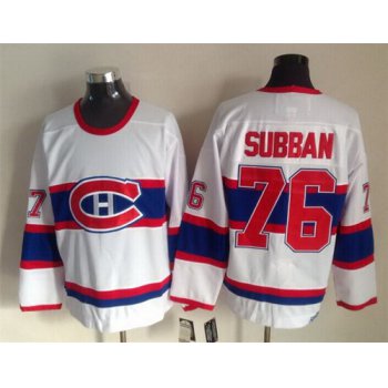 Montreal Canadiens #76 P.K. Subban White Throwback CCM Jersey