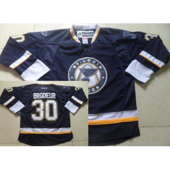 St. Louis Blues #30 Martin Brodeur Navy Blue Third Jersey