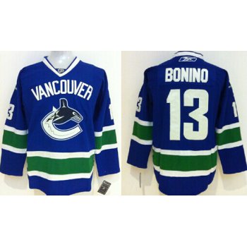 Vancouver Canucks #13 Nick Bonino Blue Jersey