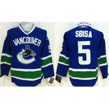 Vancouver Canucks #5 Luca Sbisa Blue Jersey