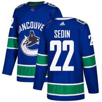 Adidas Vancouver Canucks #22 Daniel Sedin Blue Home Authentic Stitched NHL Jersey