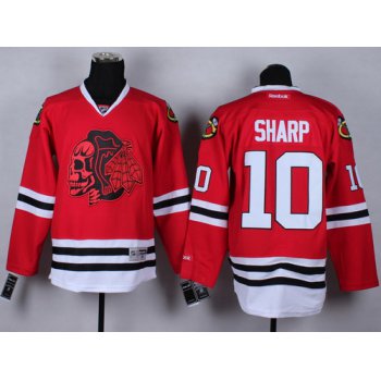 Chicago Blackhawks #10 Patrick Sharp Red With Red Skulls Jersey