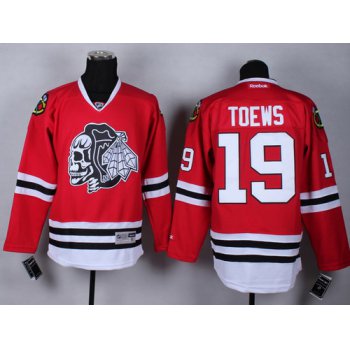 Chicago Blackhawks #19 Jonathan Toews Red With Black Skulls Jersey