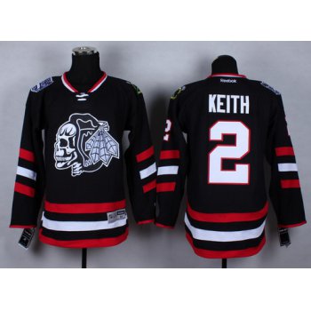 Chicago Blackhawks #2 Duncan Keith 2014 Stadium Series Black With Black Skulls Jersey