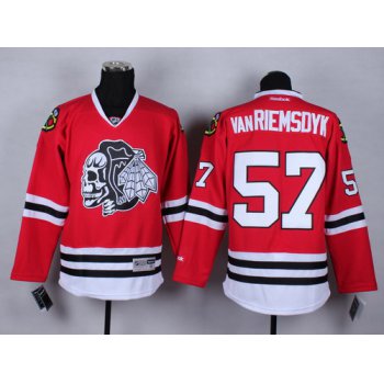 Chicago Blackhawks #57 Trevor van Riemsdyk Red With Black Skulls Jersey