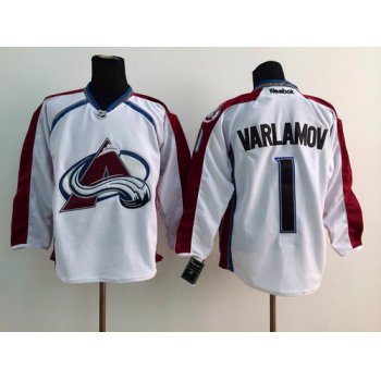 Colorado Avalanche #1 Semyon Varlamov White Jersey