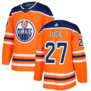 Adidas Edmonton Oilers #27 Milan Lucic Orange Home Authentic Stitched NHL Jersey