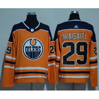 Adidas Edmonton Oilers #29 Leon Draisaitl Orange Home Authentic Stitched NHL Jersey