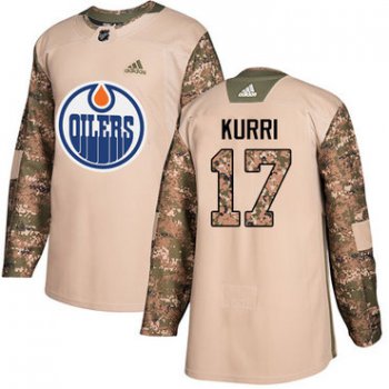 Adidas Oilers #17 Jari Kurri Camo Authentic 2017 Veterans Day Stitched NHL Jersey