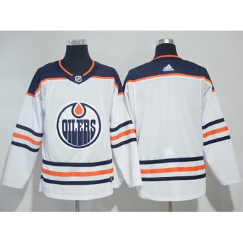 Adidas Oilers Blank White Road Authentic Stitched NHL Jersey