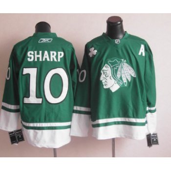 Chicago Blackhawks #10 Patrick Sharp St. Patrick's Day Green Jersey