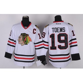 Chicago Blackhawks #19 Jonathan Toews White Jersey