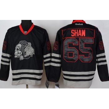 Chicago Blackhawks #65 Andrew Shaw Black Ice Skulls Jersey