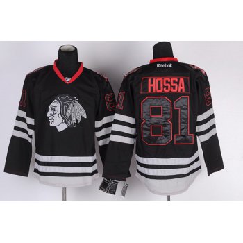 Chicago Blackhawks #81 Marian Hossa Black Ice Jersey