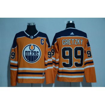 Men's Edmonton Oilers #99 Wayne Gretzky Orange 2017-2018 adidas Hockey Stitched NHL Jersey