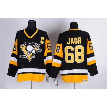 Pittsburgh Penguins #68 Jaromir Jagr Black Throwback CCM Jersey