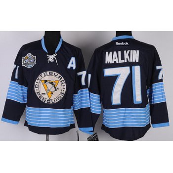 Pittsburgh Penguins #71 Evgeni Malkin Navy Blue Third Jersey