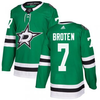 Adidas Dallas Stars #7 Neal Broten Green Home Authentic Stitched NHL Jersey