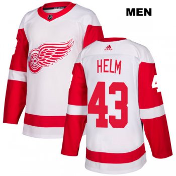 Mens Adidas Detroit Red Wings #43 Darren Helm White Away Authentic NHL Jersey