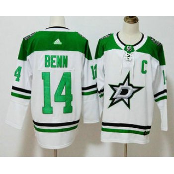 Men's Dallas Stars #14 Jamie Benn White C Patch 2017-2018 Hockey Stitched NHL Jersey