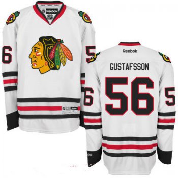 Mens Chicago Blackhawks #56 Erik Gustafsson White Hockey Stitched NHL Jersey