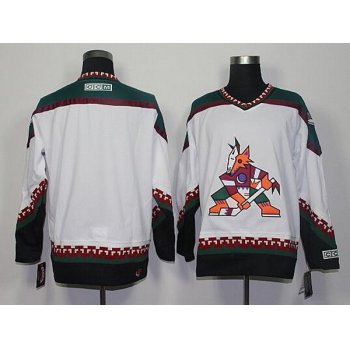 Men's Phoenix Coyotes Blank White 1998 CCM Vintage Throwback Hockey Jersey