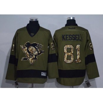 Men's Pittsburgh Penguins #81 Phil Kessel Green Salute to Service Stitched NHL Reebok Hockey Jersey