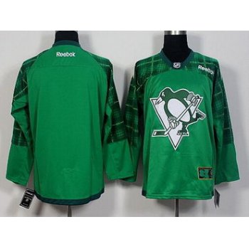 Men's Pittsburgh Penguins Blank Green 2016 St. Patrick's Day Hockey Jersey