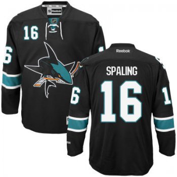 Men's San Jose Sharks #16 Nick Spaling Black Third Hockey Jersey